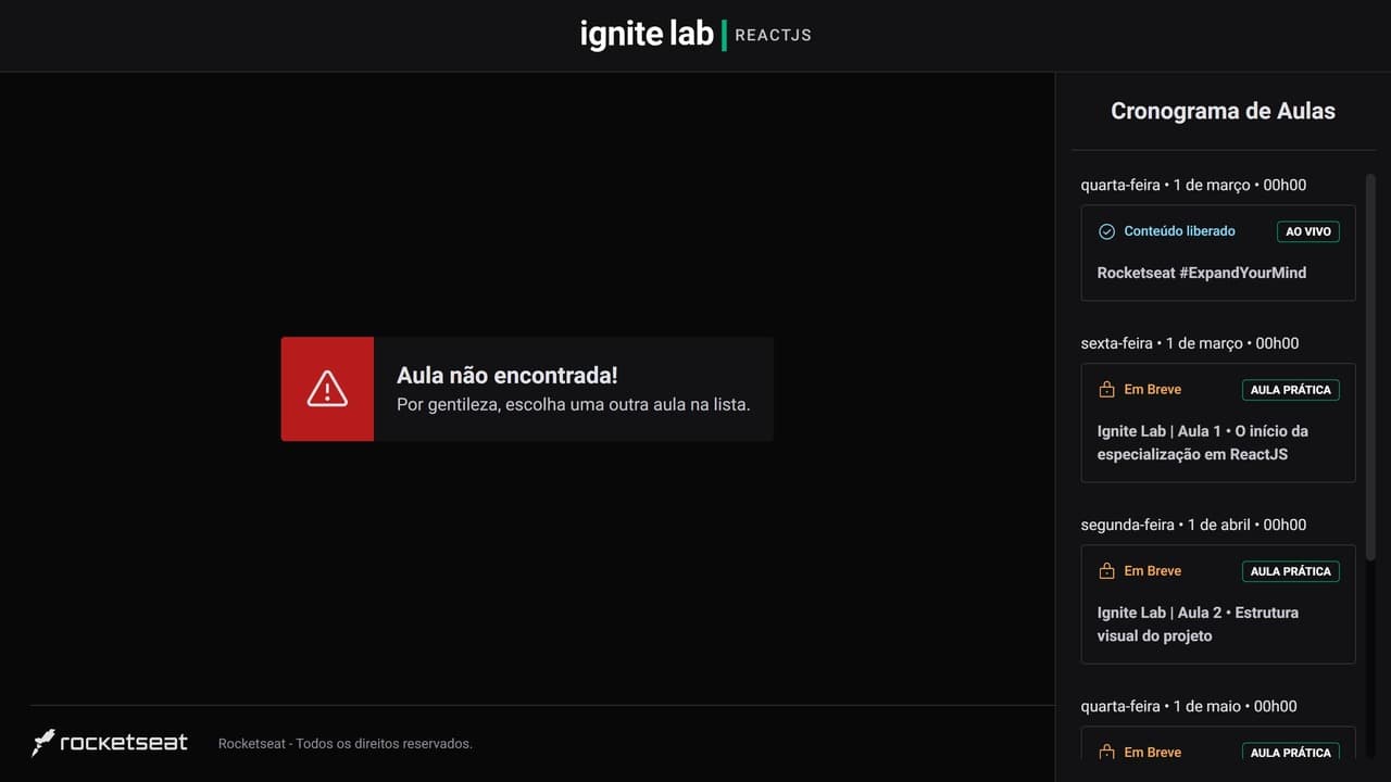 Projeto desenvolvido durante o Ignite Lab #02 da Rocketseat®. 