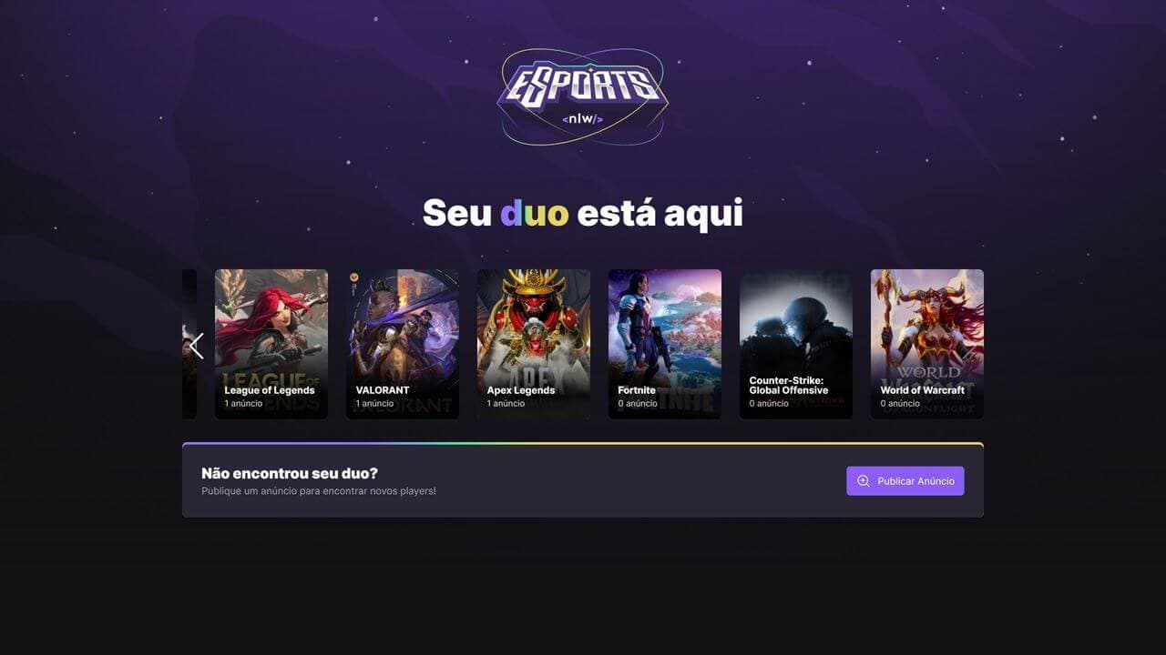 Projeto desenvolvido durante o NLW eSports da Rocketseat®. 
