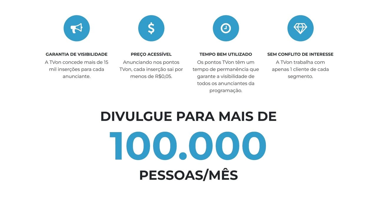 Projeto de Mídia Kit interativo desenvolvido para a TVon Mídias Digitais.