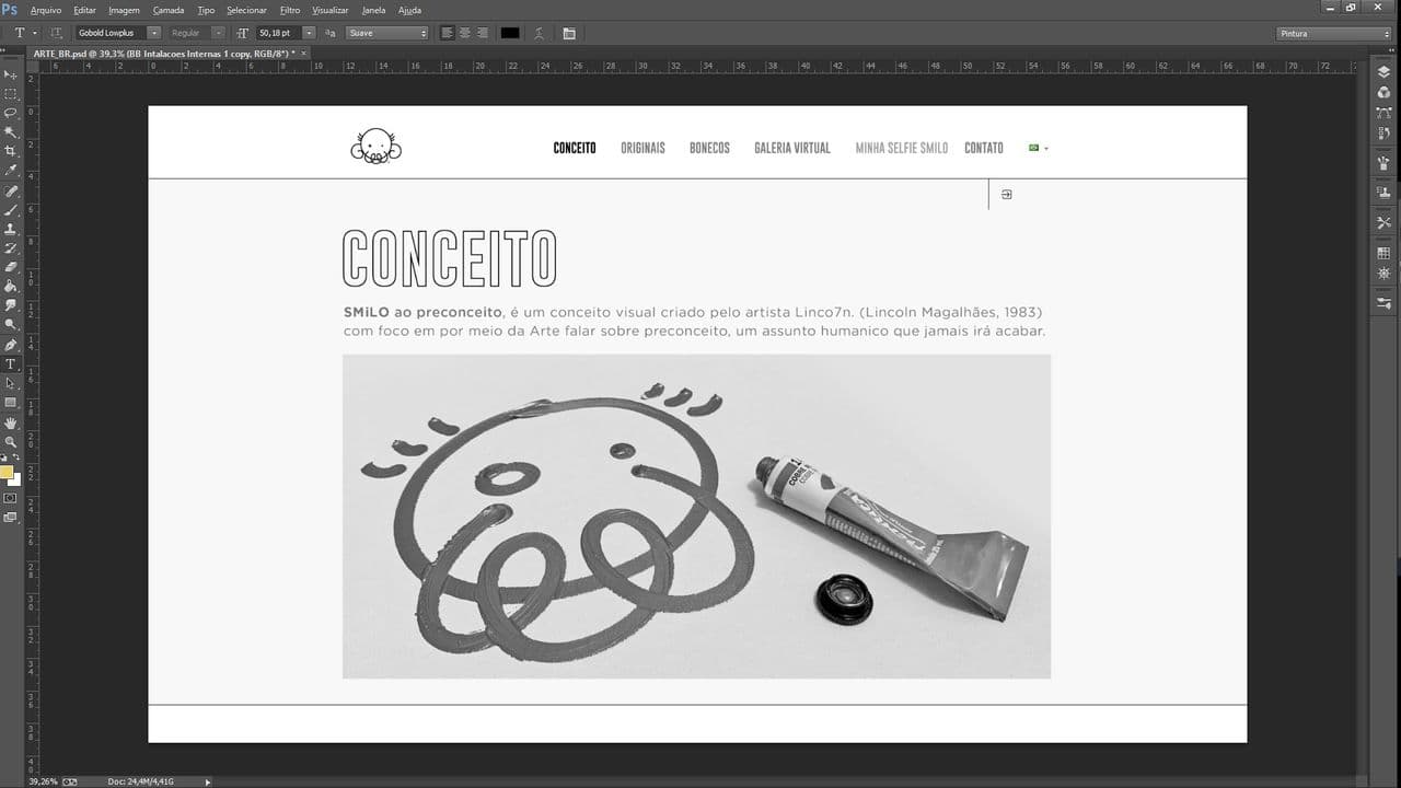 Website para um projeto pessoal do artista Lincoln Magalhães.