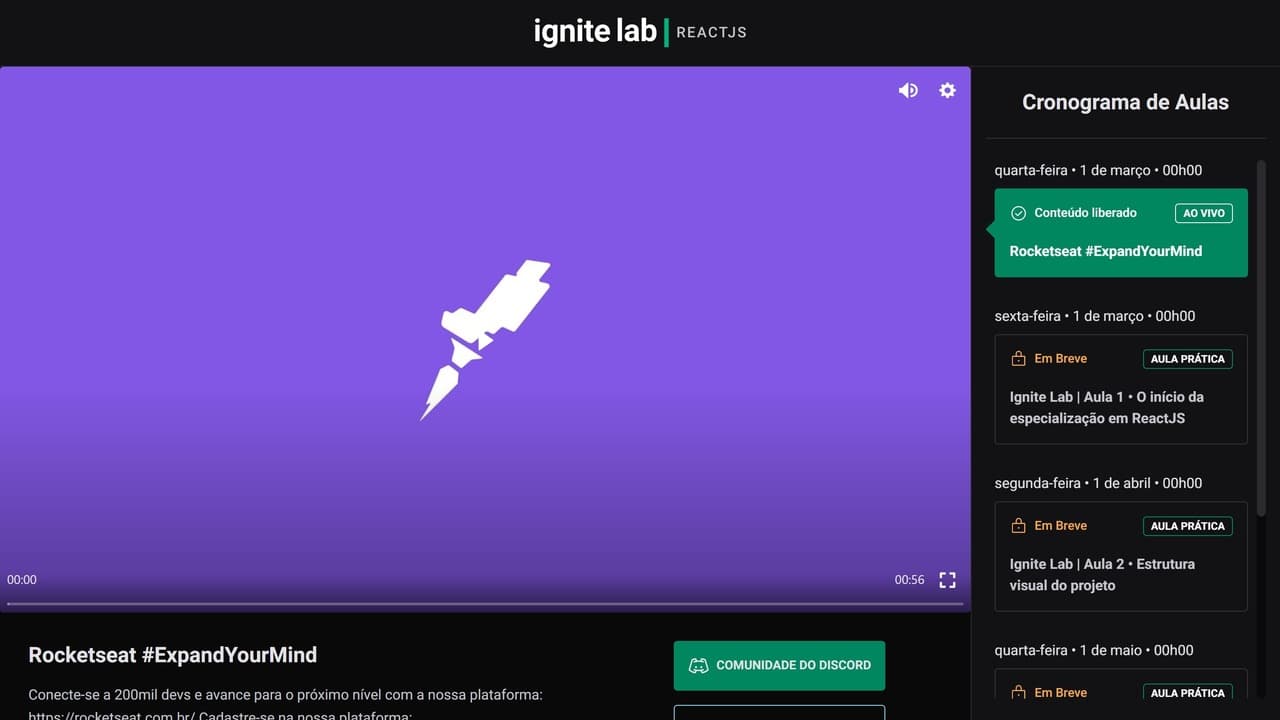 Projeto desenvolvido durante o Ignite Lab #02 da Rocketseat®. 